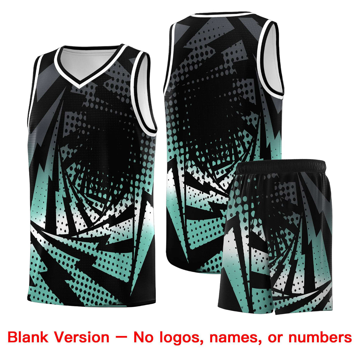 Custom Youth Basketball Jerseys Black Bright Green Lightning Halftone Personalized Team Uniforms