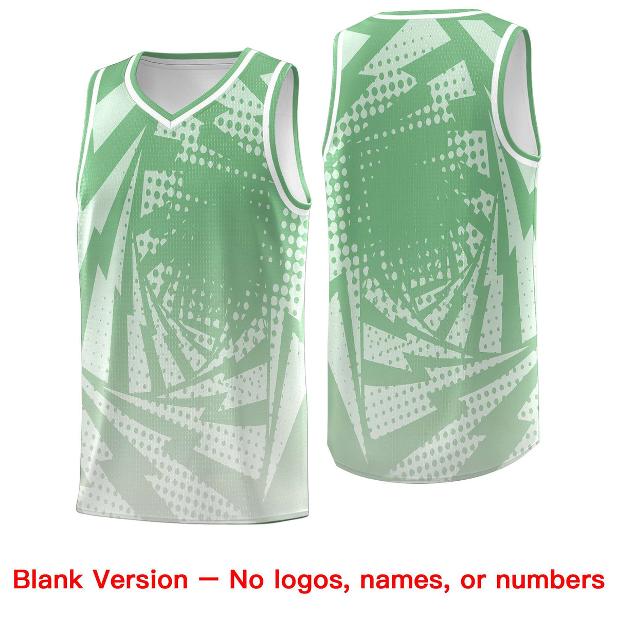 Custom Youth Basketball Jerseys Green Gray Lightning Halftone Personalized Team Uniforms