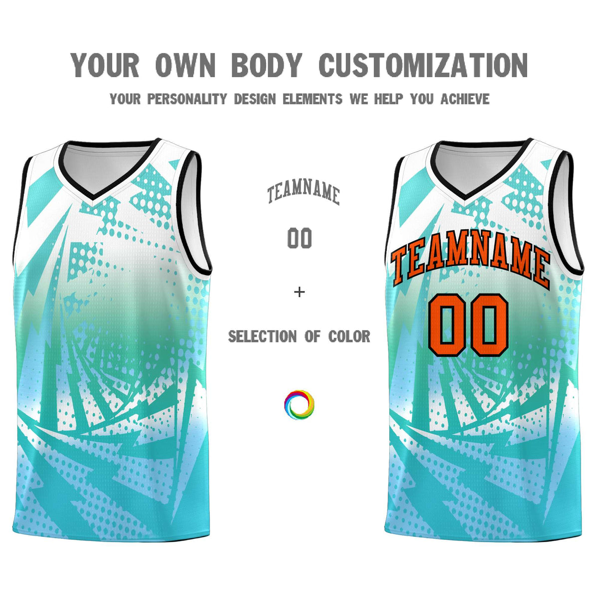 Custom Youth Basketball Jerseys White Light Blue Lightning Halftone Personalized Team Uniforms