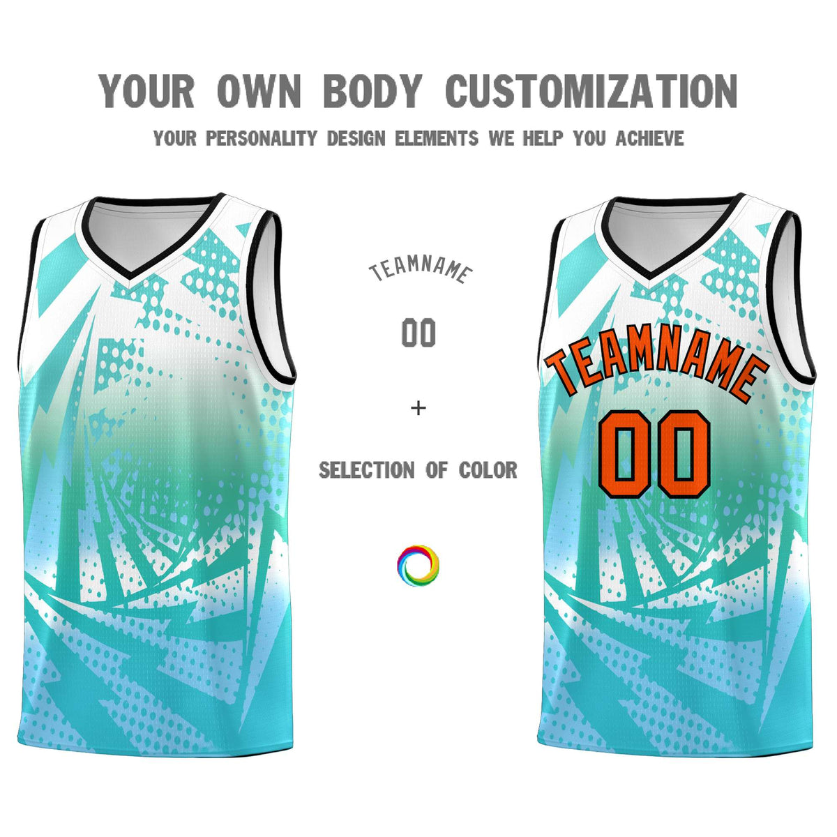 Custom Youth Basketball Jerseys White Light Blue Lightning Halftone Personalized Team Uniforms