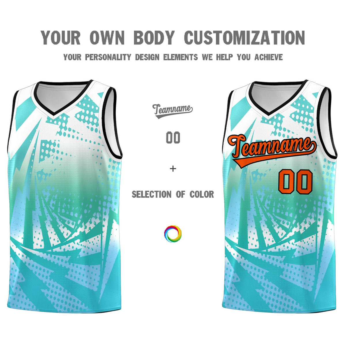 Custom Youth Basketball Jerseys White Light Blue Lightning Halftone Personalized Team Uniforms
