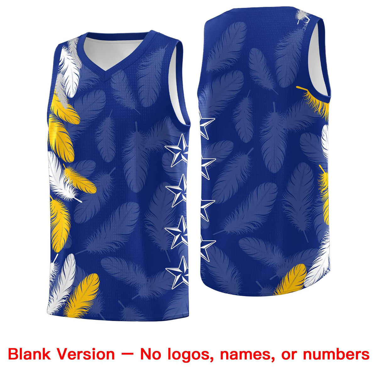 Custom Youth Basketball Jersey Royal White Feather Series Sports Uniform