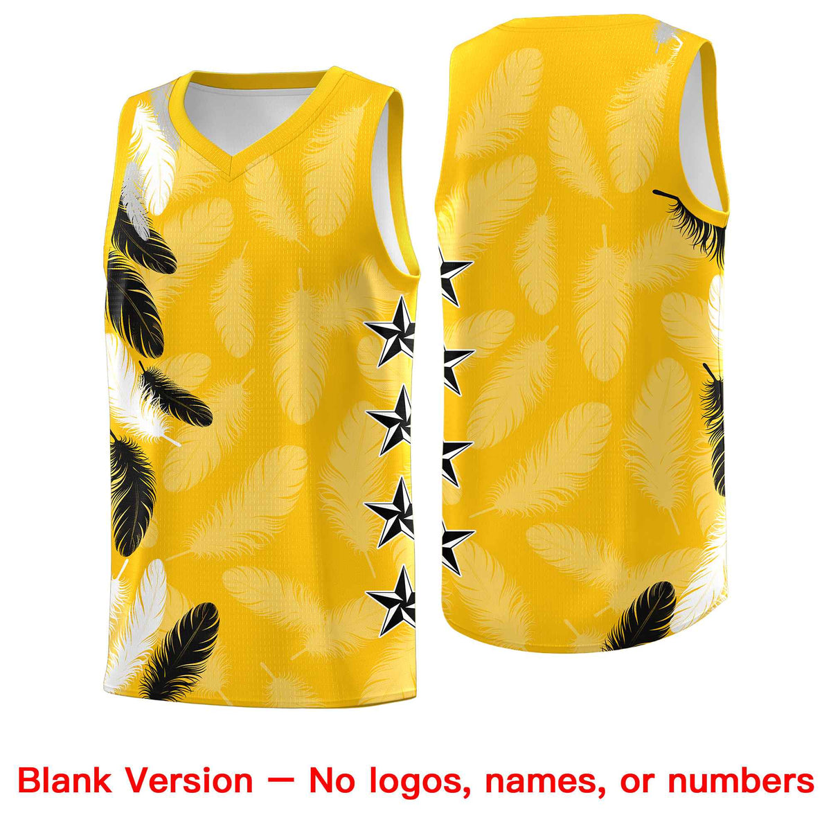Custom Youth Basketball Jersey Gold Black Feather Series Sports Uniform