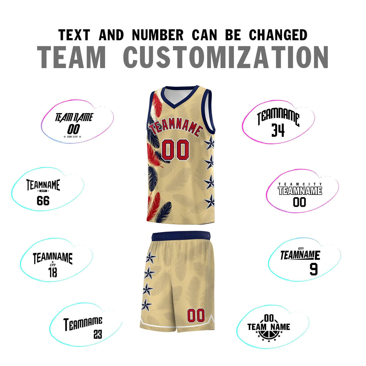 Custom Youth Basketball Jersey Khaki Red Feather Series Sports Uniform