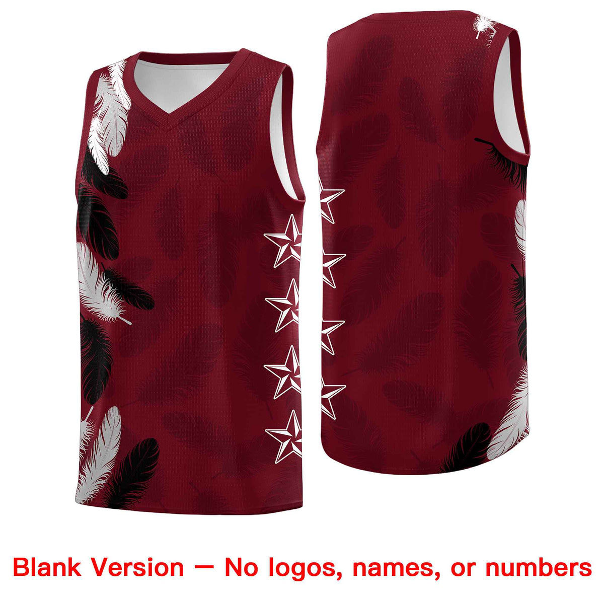 Custom Youth Basketball Jersey Maroon White Feather Series Sports Uniform