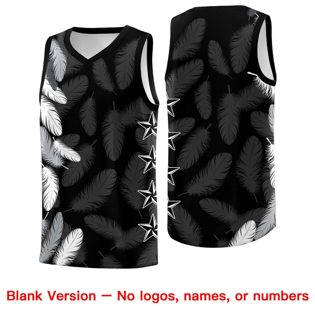 Custom Youth Basketball Jersey Black Red Feather Series Sports Uniform