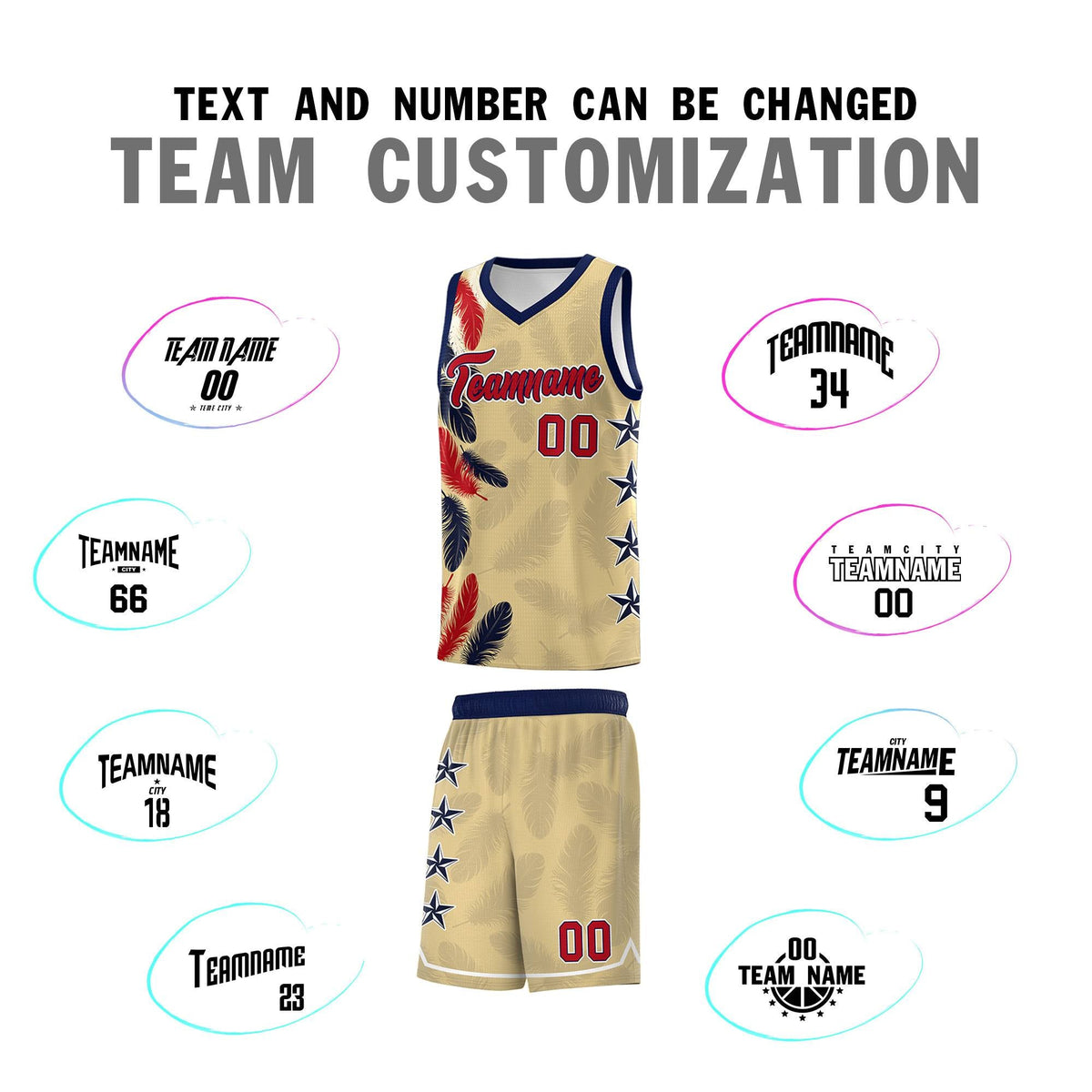 Custom Youth Basketball Jersey Khaki Red Feather Series Sports Uniform