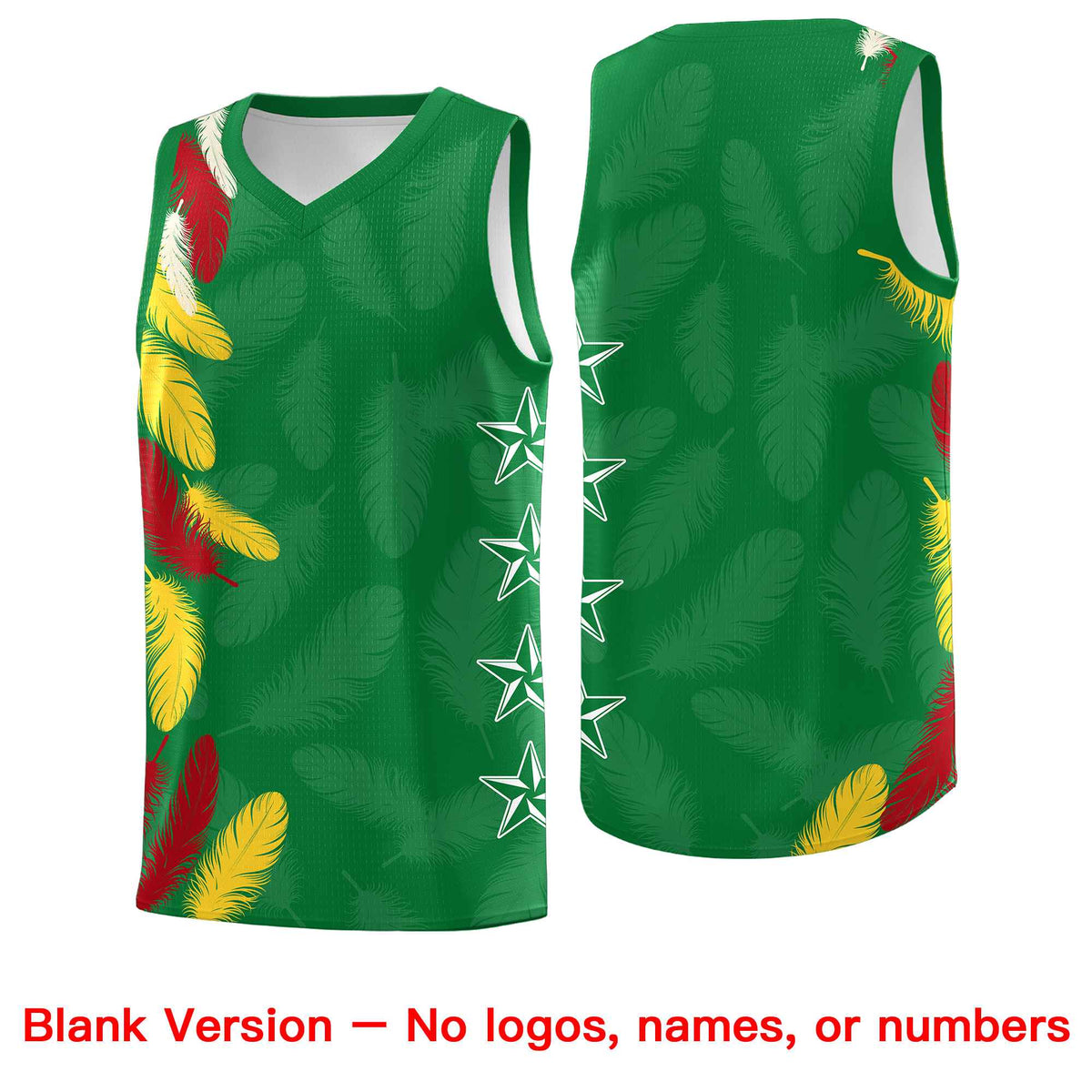 Custom Youth Basketball Jersey Kelly Green Red Feather Series Sports Uniform