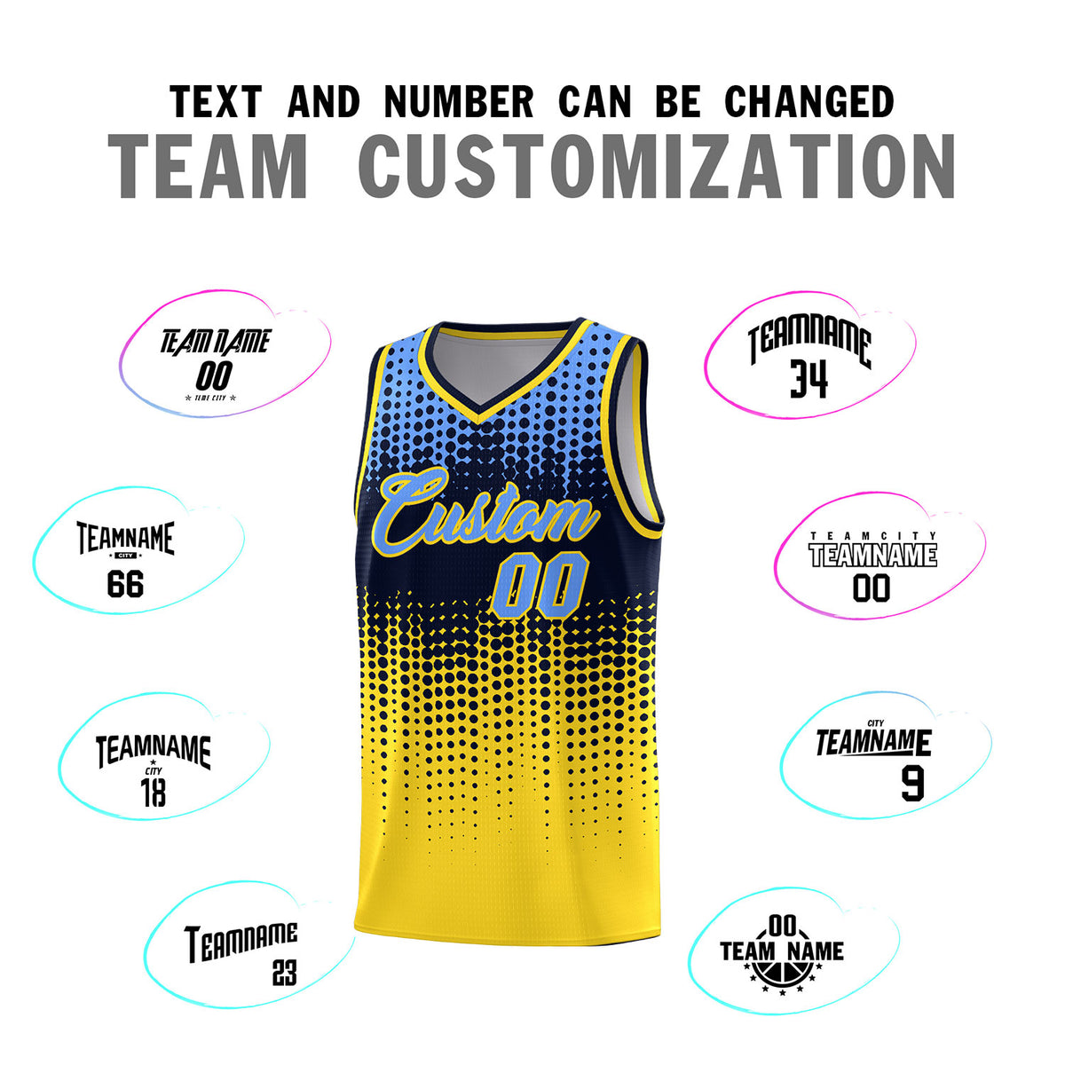 Custom Gold Gradient Dots Design Pattern Sports Uniform Basketball Jersey