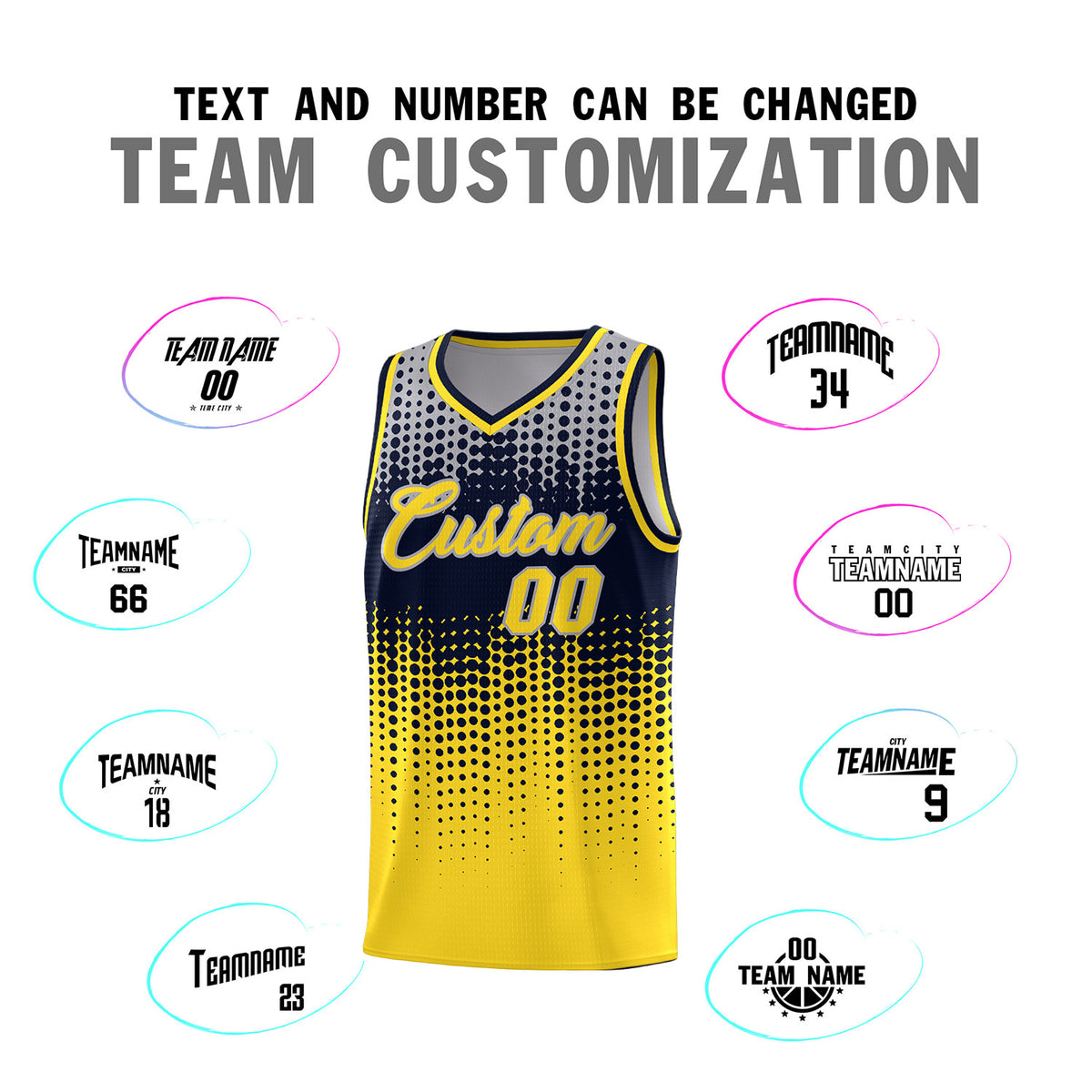 Custom Gold Gradient Dots Design Pattern Sports Uniform Basketball Jersey