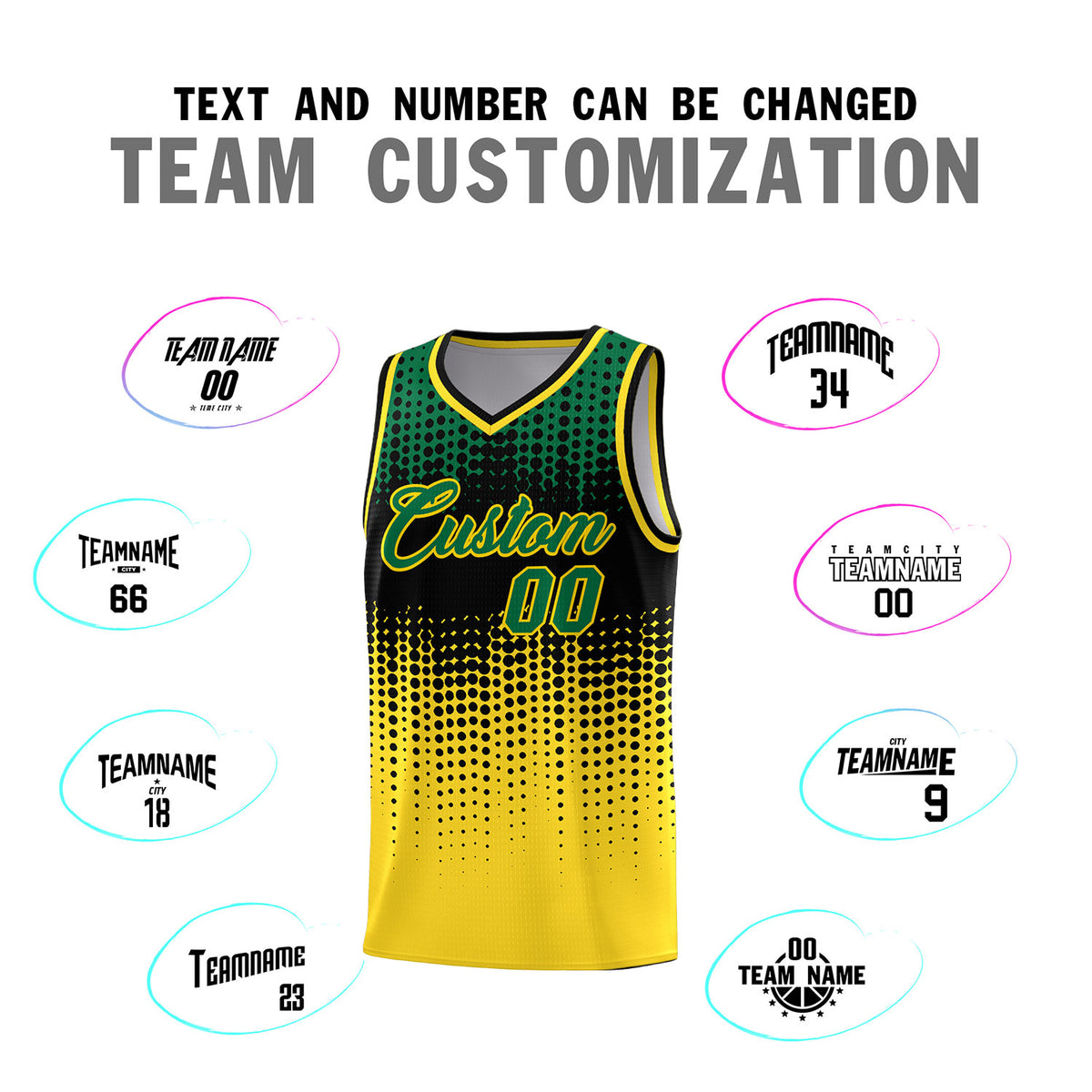 Custom Gold Gradient Dots Design Pattern Sports Uniform Basketball Jersey