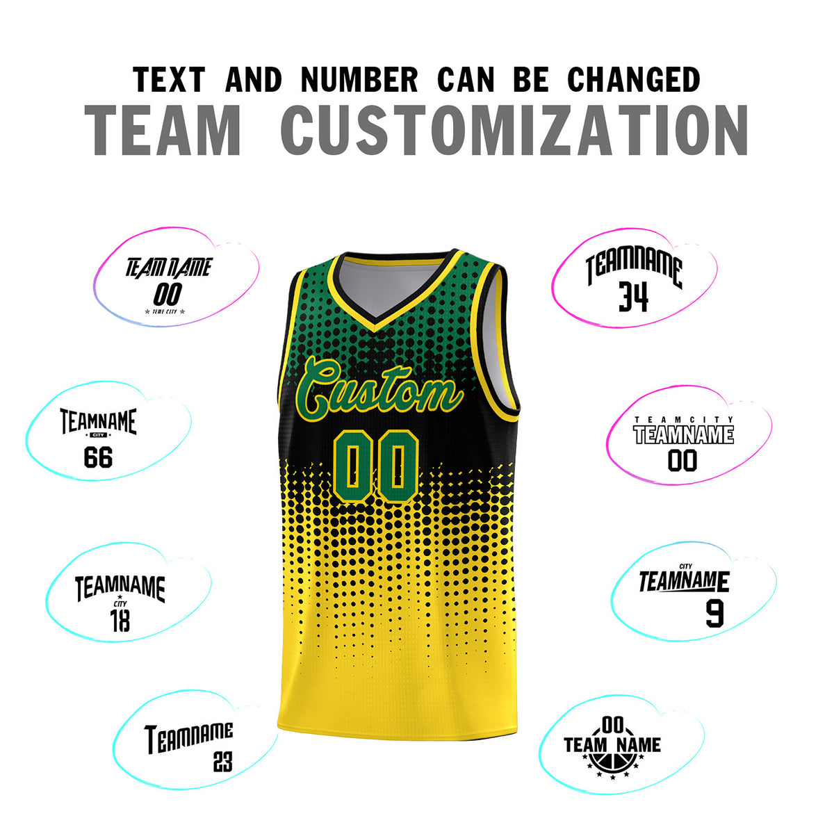 Custom Gold Gradient Dots Design Pattern Sports Uniform Basketball Jersey