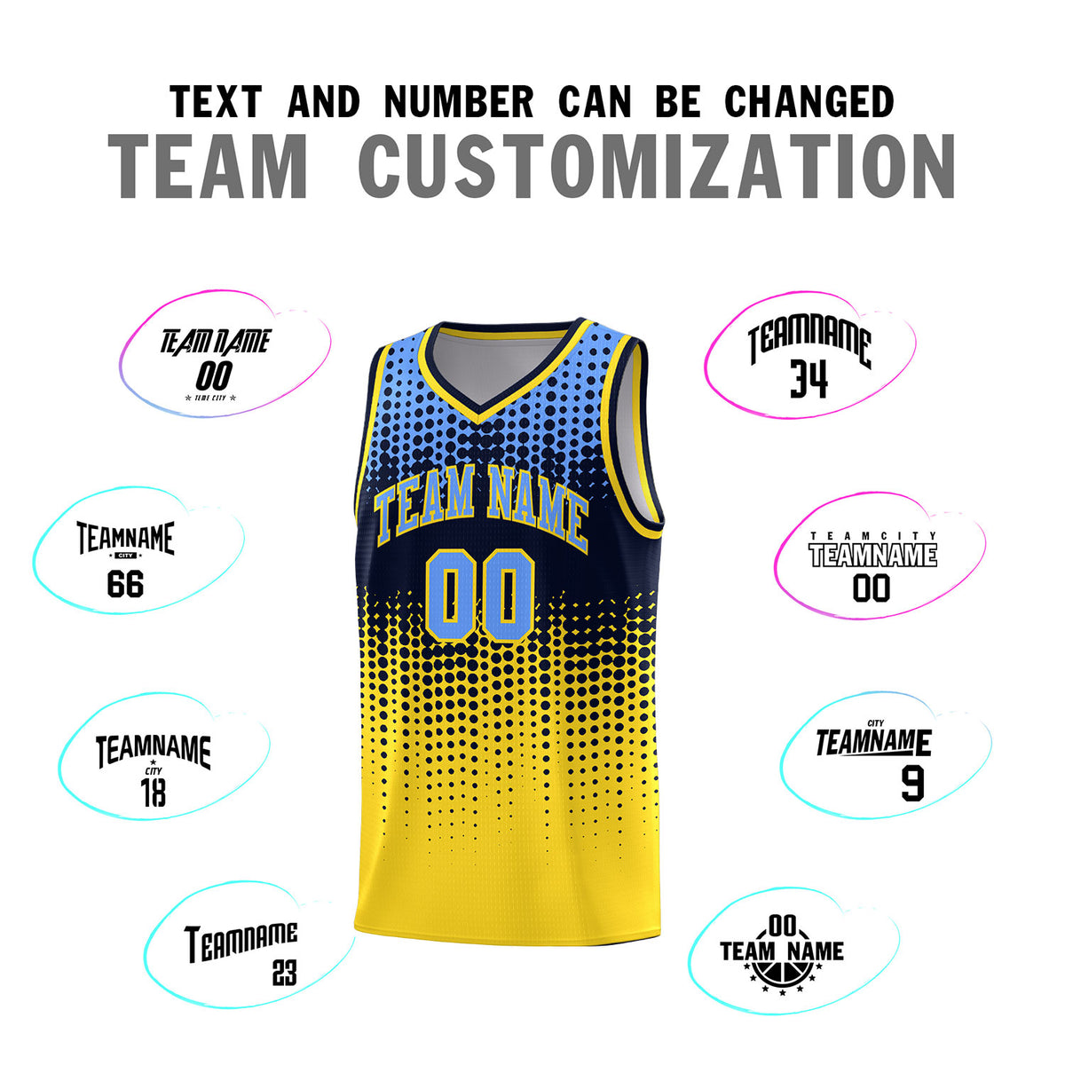 Custom Gold Gradient Dots Design Pattern Sports Uniform Basketball Jersey