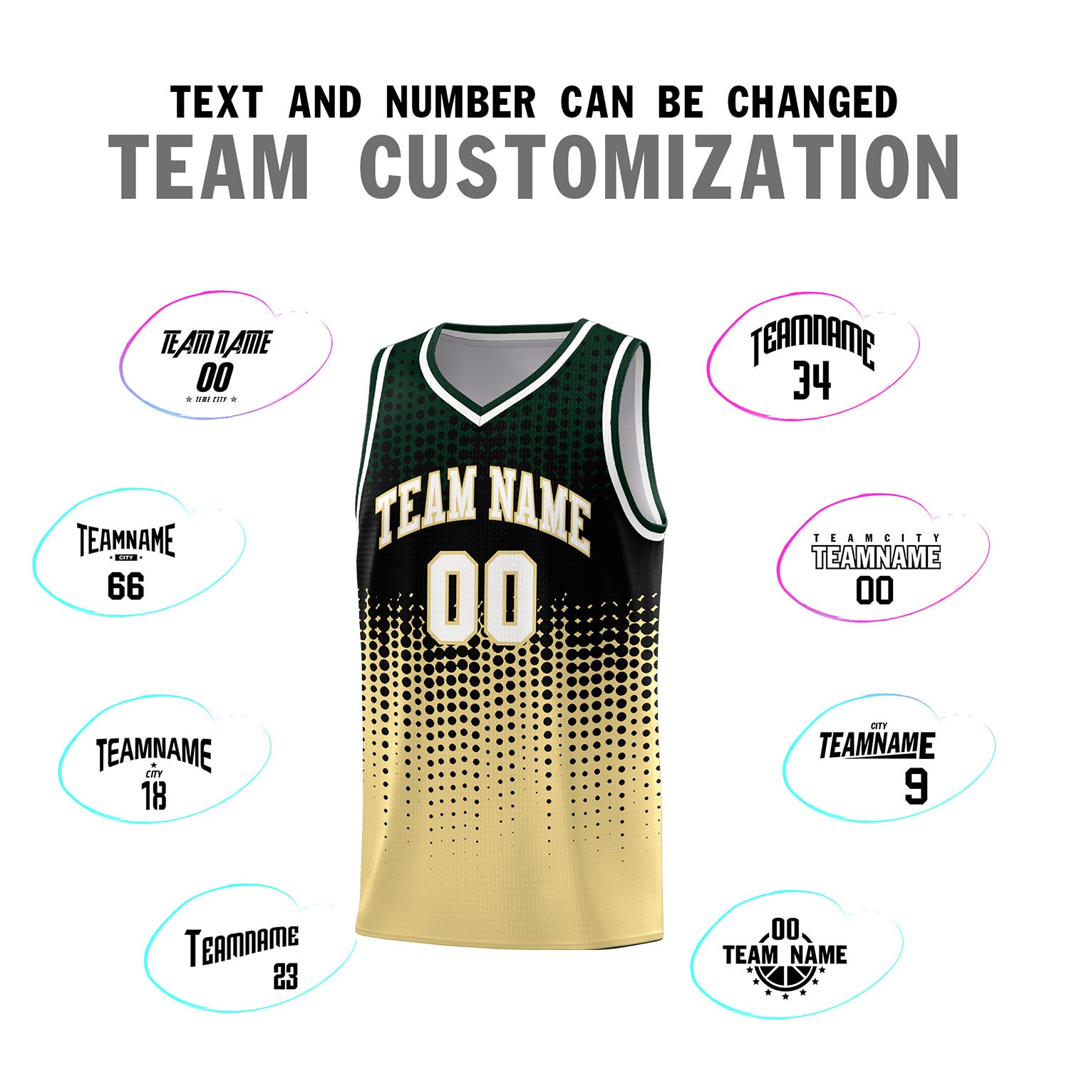 Custom Khaki Gradient Dots Design Pattern Sports Uniform Basketball Jersey
