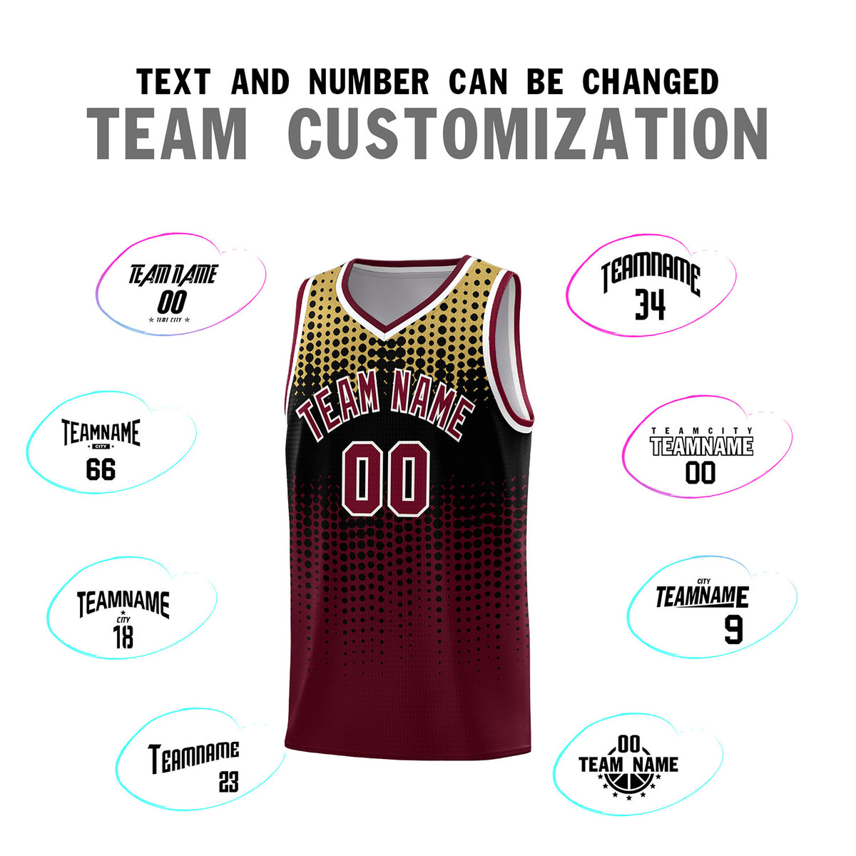 Custom Crimson Gradient Dots Design Pattern Sports Uniform Basketball Jersey