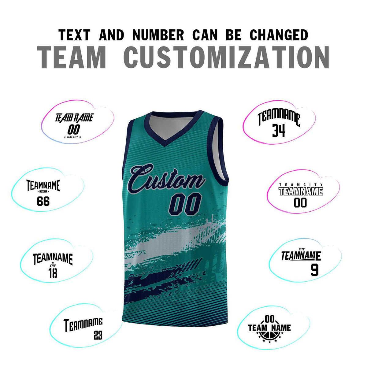 Custom Aqua Gray and Navy Graffiti Pattern Sports Uniform Basketball Jersey|KXKSHOP