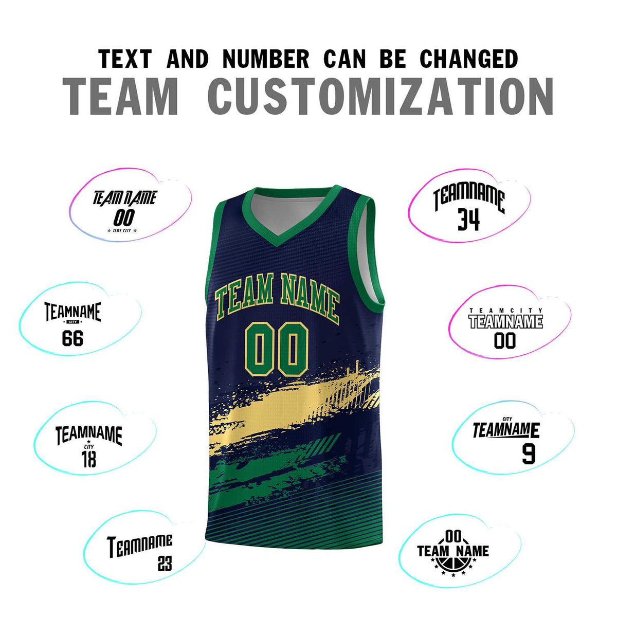 Custom Navy Khaki and Kelly Green Graffiti Pattern Sports Uniform Basketball Jersey|KXKSHOP