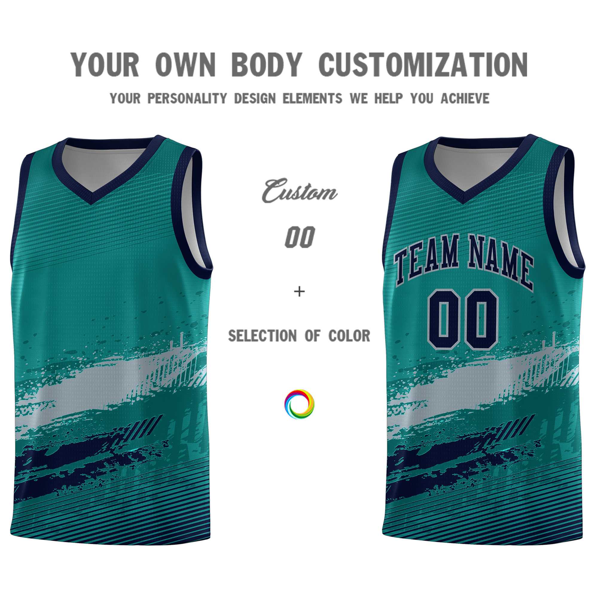 Custom Aqua Gray and Navy Graffiti Pattern Sports Uniform Basketball Jersey|KXKSHOP