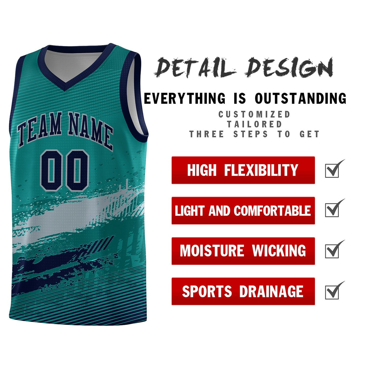 Custom Aqua Gray and Navy Graffiti Pattern Sports Uniform Basketball Jersey|KXKSHOP