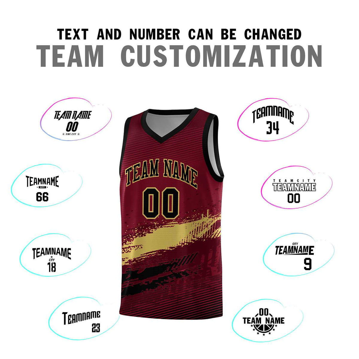 Custom Crimson Khaki and Black Graffiti Pattern Sports Uniform Basketball Jersey|KXKSHOP