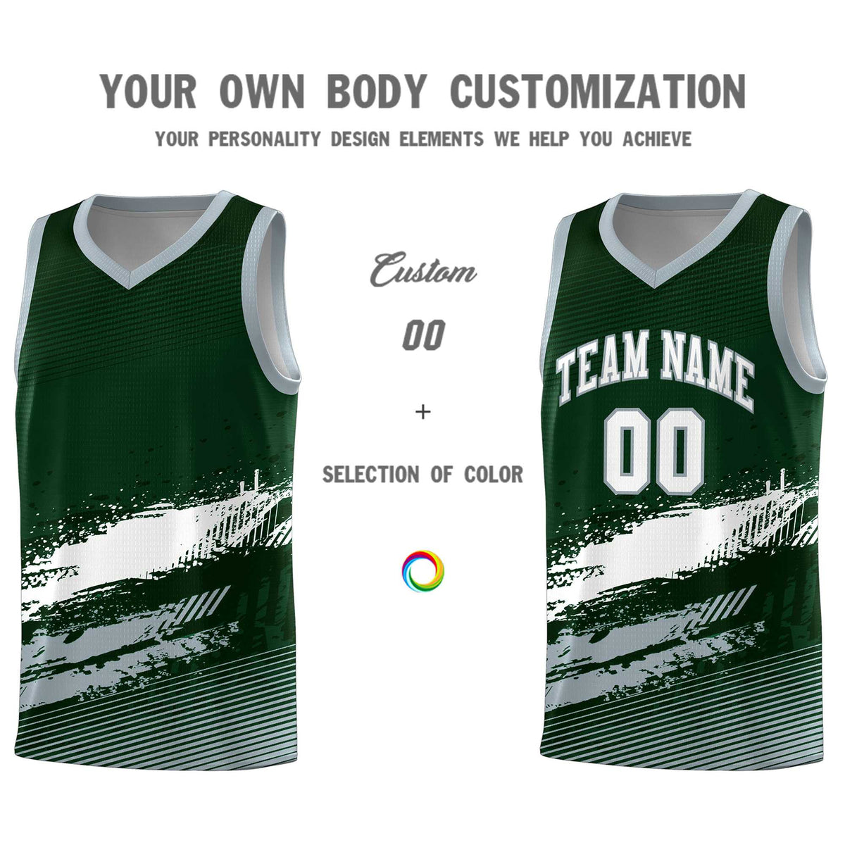 Custom Green White and Gray Graffiti Pattern Sports Uniform Basketball Jersey|KXKSHOP