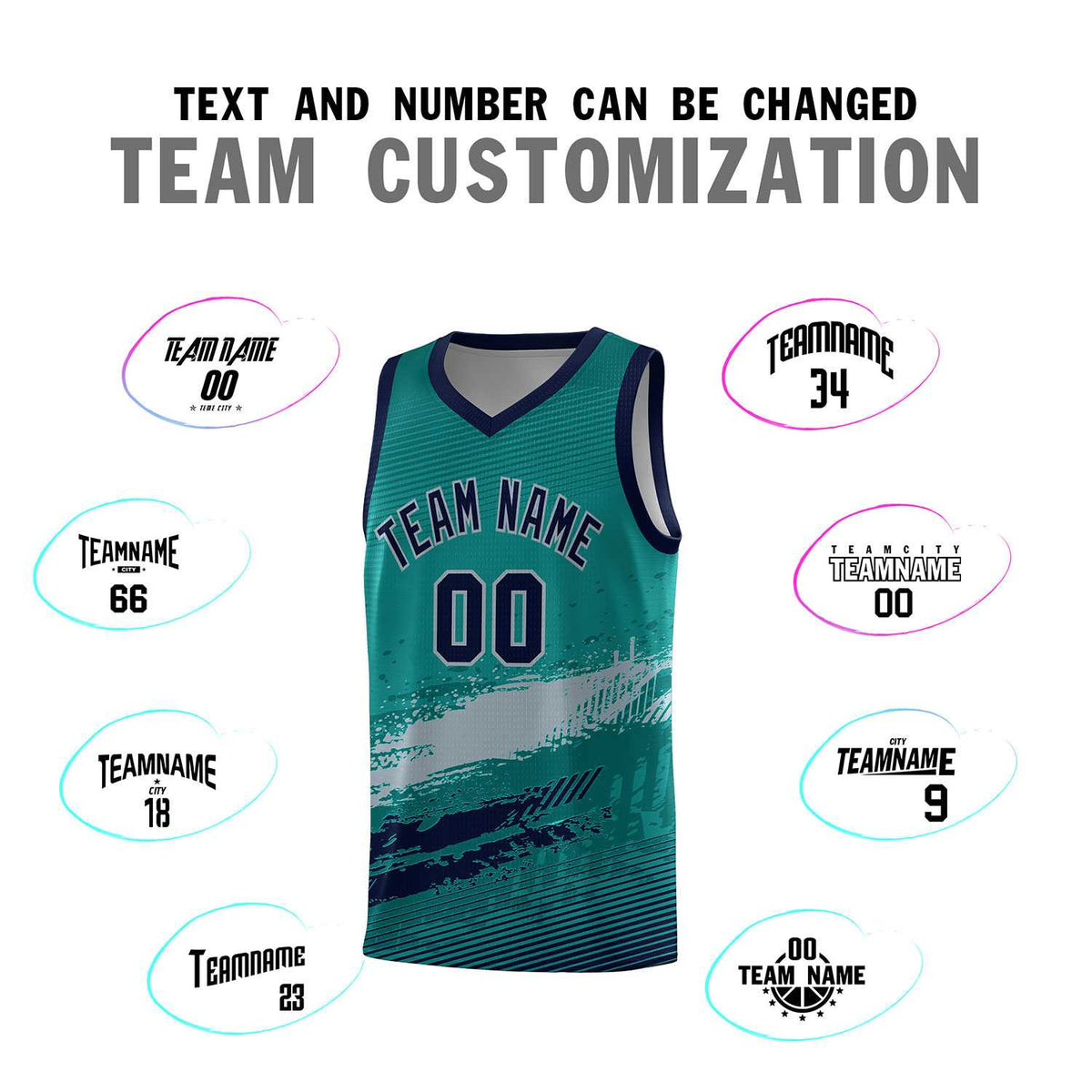 Custom Aqua Gray and Navy Graffiti Pattern Sports Uniform Basketball Jersey|KXKSHOP