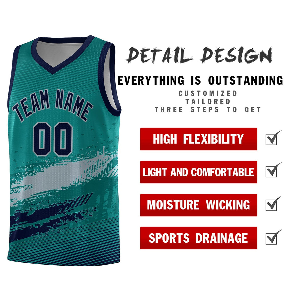 Custom Aqua Gray and Navy Graffiti Pattern Sports Uniform Basketball Jersey|KXKSHOP