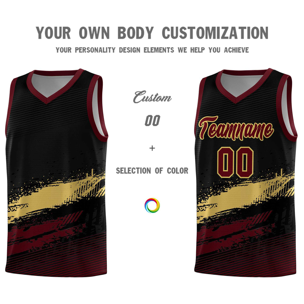 Custom Black Khaki and Red Graffiti Pattern Sports Uniform Basketball Jersey|KXKSHOP