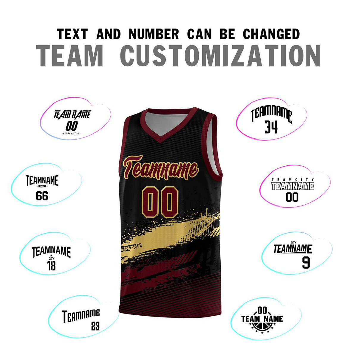Custom Black Khaki and Red Graffiti Pattern Sports Uniform Basketball Jersey|KXKSHOP