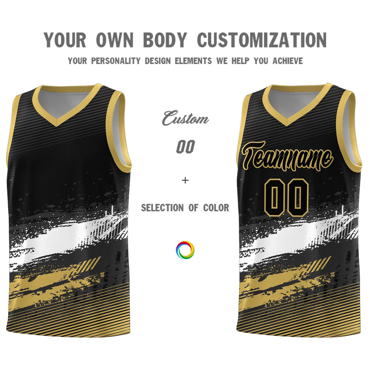 Custom Black White and Khaki Graffiti Pattern Sports Uniform Basketball Jersey|KXKSHOP