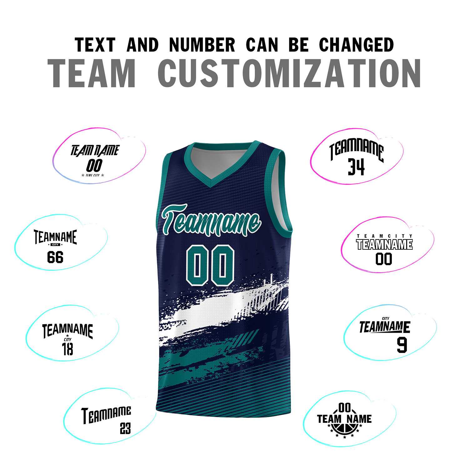 Custom Navy White and Aqua Graffiti Pattern Sports Uniform Basketball Jersey|KXKSHOP
