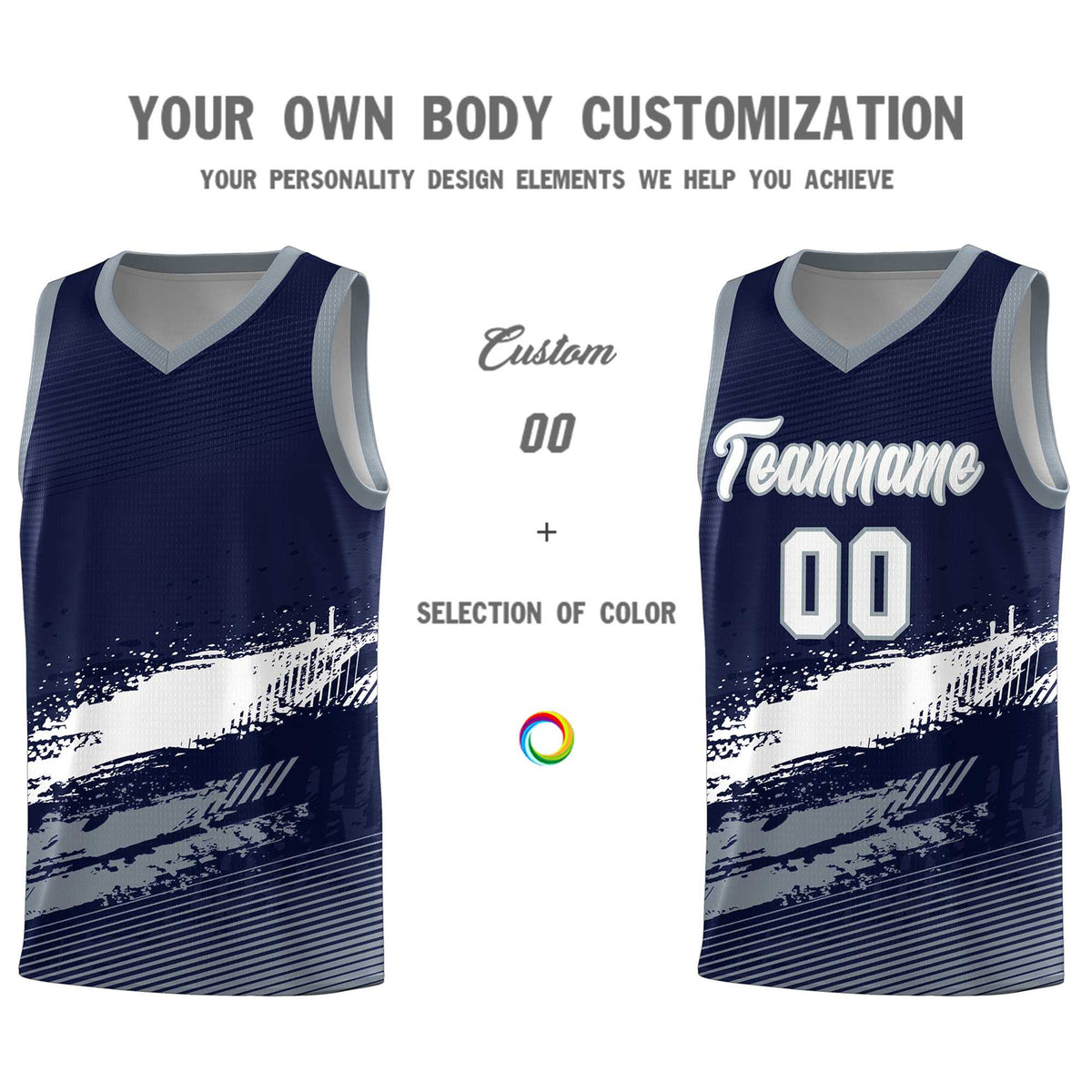 Custom Navy White and Gray Graffiti Pattern Sports Uniform Basketball Jersey|KXKSHOP