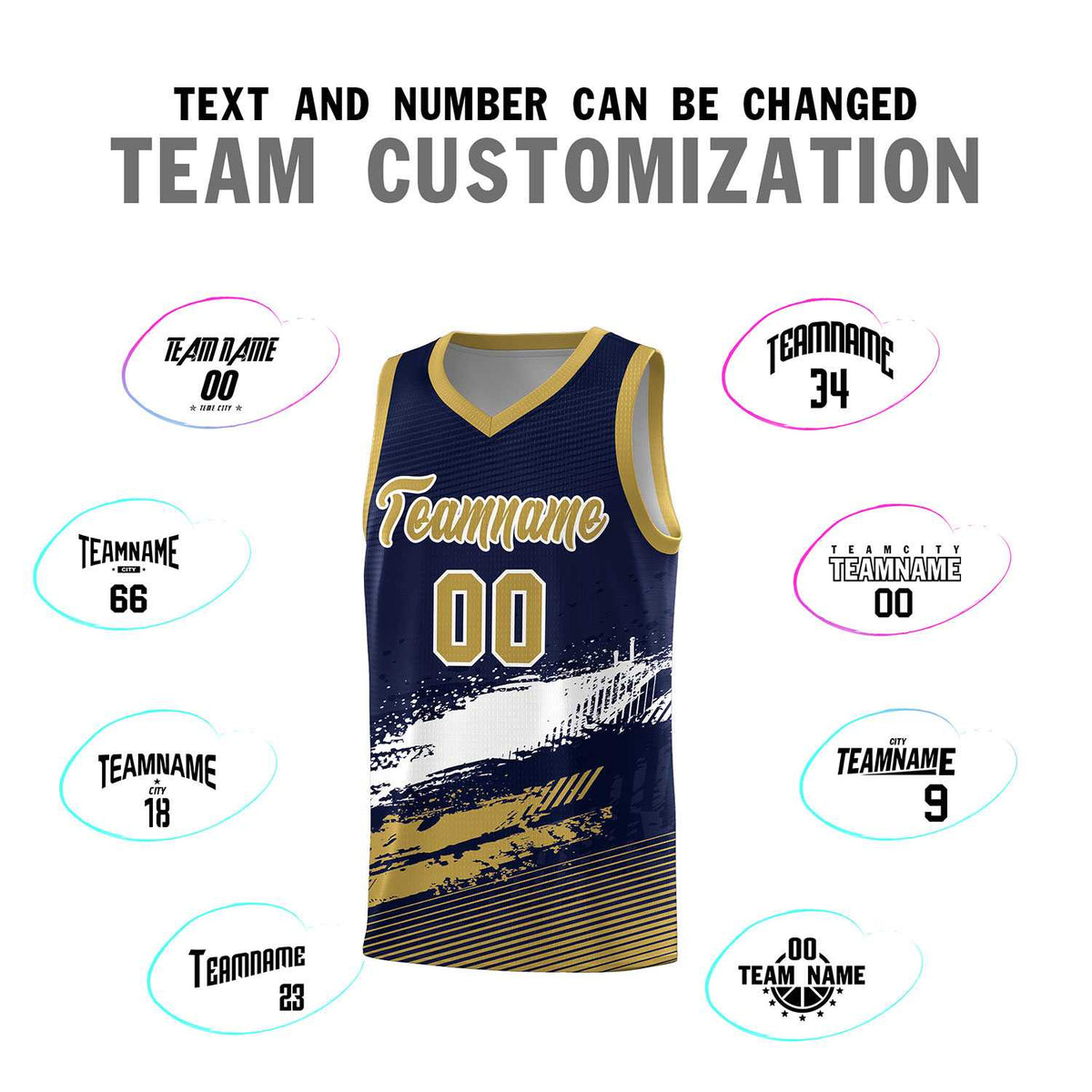 Custom Navy White and Old Gold Graffiti Pattern Sports Uniform Basketball Jersey|KXKSHOP