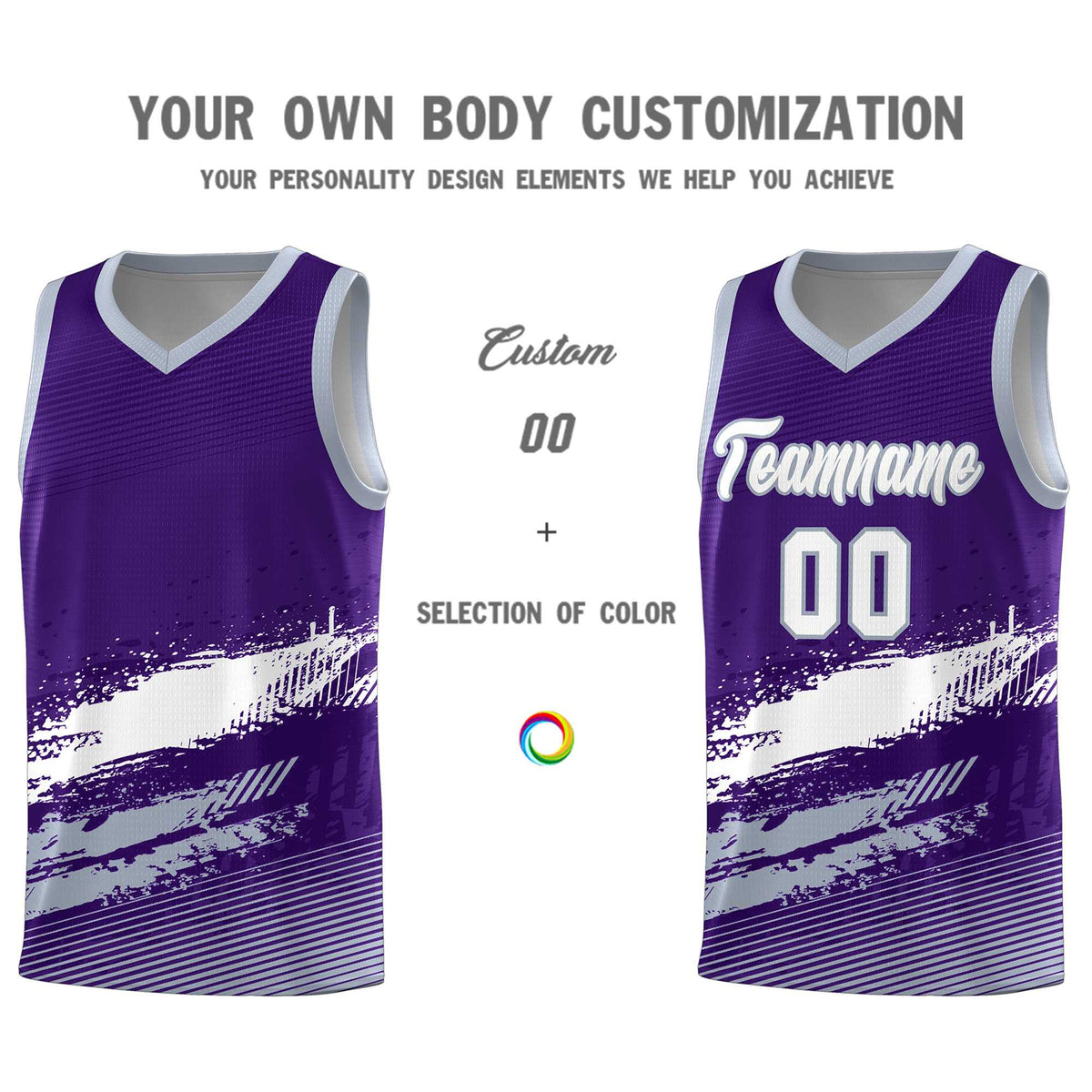 Custom Purple White and Gray Graffiti Pattern Sports Uniform Basketball Jersey|KXKSHOP