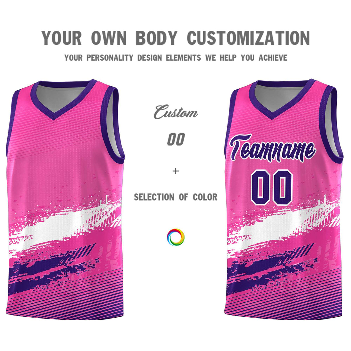 Custom Pink White and Purple Graffiti Pattern Sports Uniform Basketball Jersey|KXKSHOP