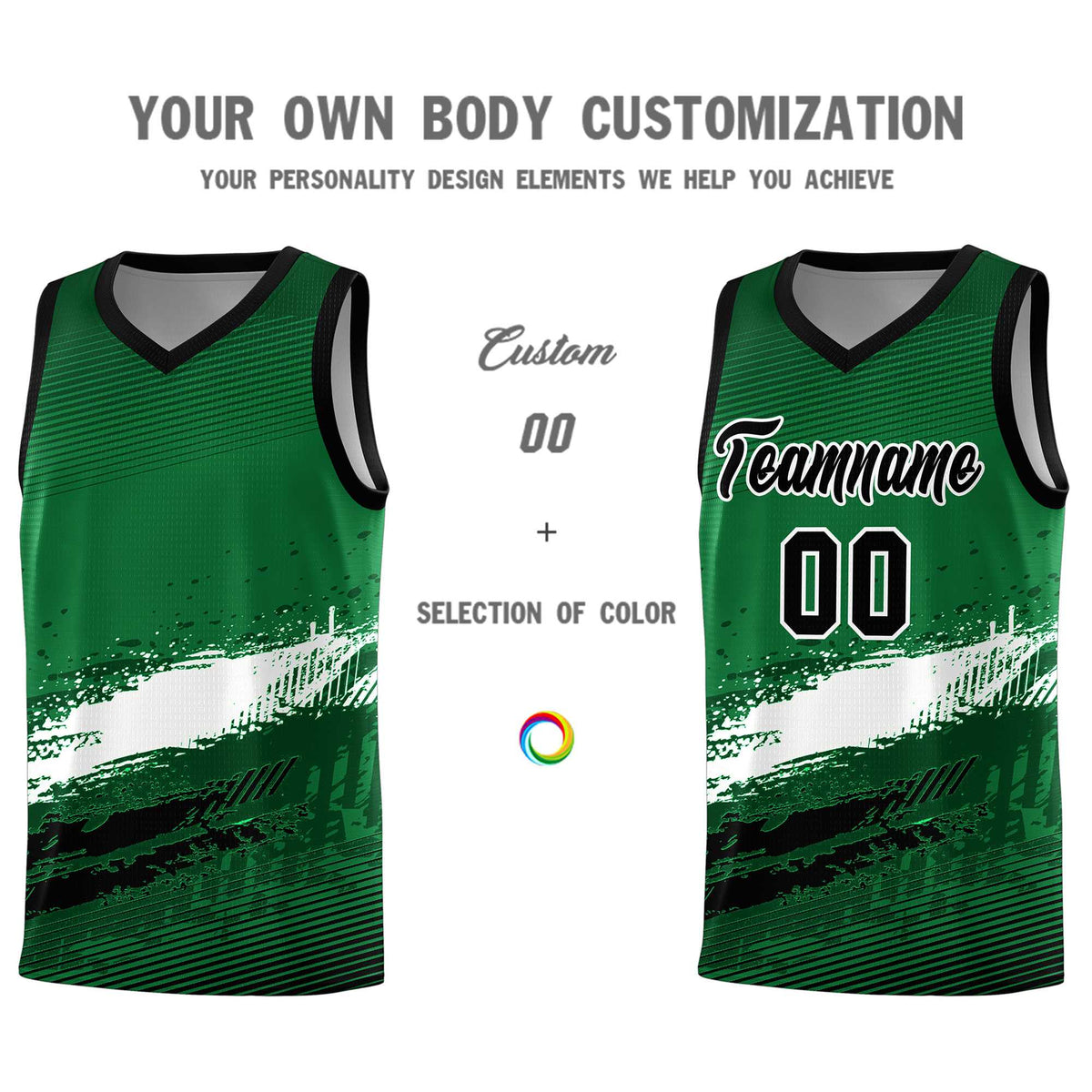 Custom Kelly Green White and Black Graffiti Pattern Sports Uniform Basketball Jersey|KXKSHOP