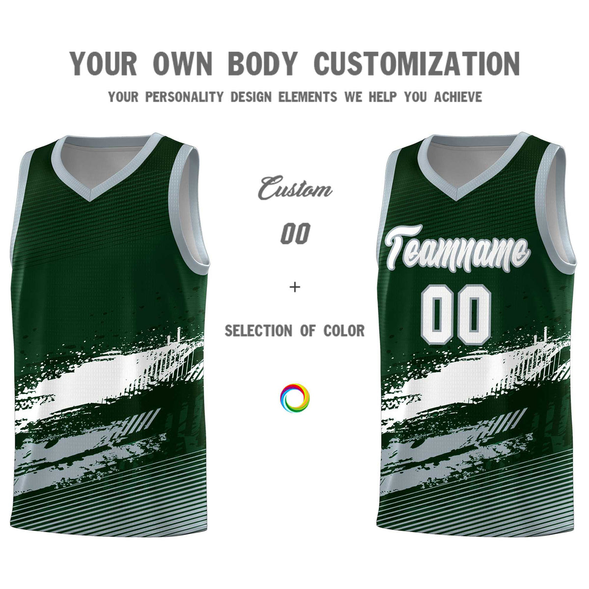 Custom Green White and Gray Graffiti Pattern Sports Uniform Basketball Jersey|KXKSHOP