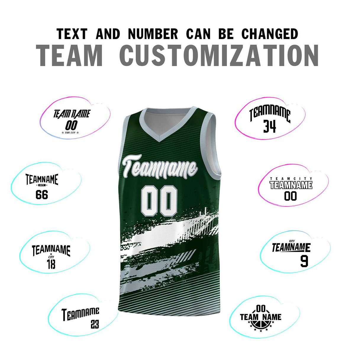 Custom Green White and Gray Graffiti Pattern Sports Uniform Basketball Jersey|KXKSHOP