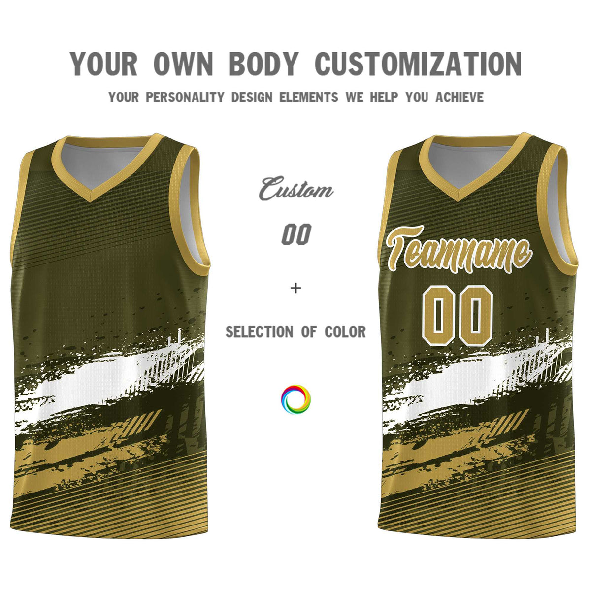 Custom Olive White and Khaki Graffiti Pattern Sports Uniform Basketball Jersey|KXKSHOP