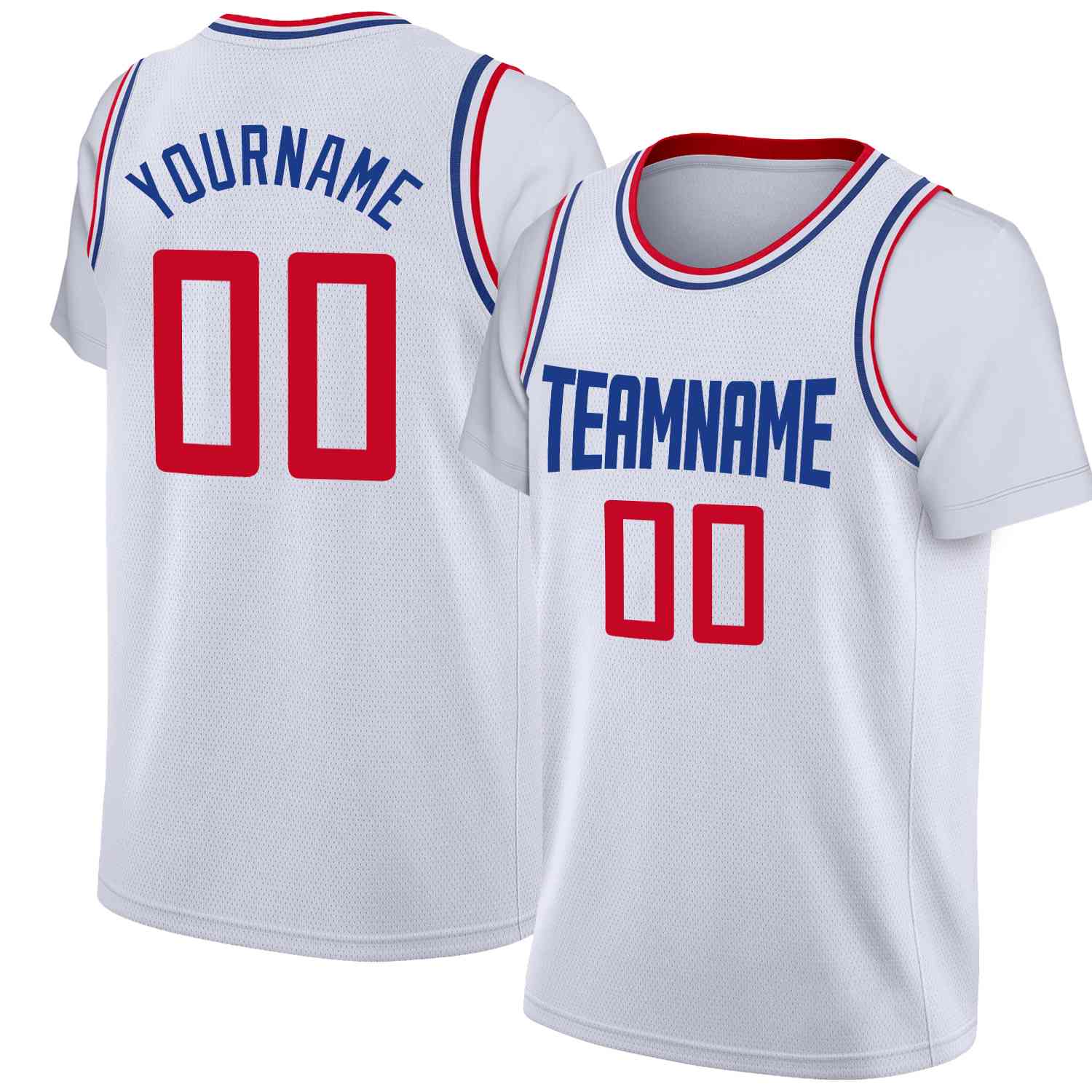 Custom White Blue Classic Tops Casual Fake Sleeve Basketball Jersey| KXKSHOP