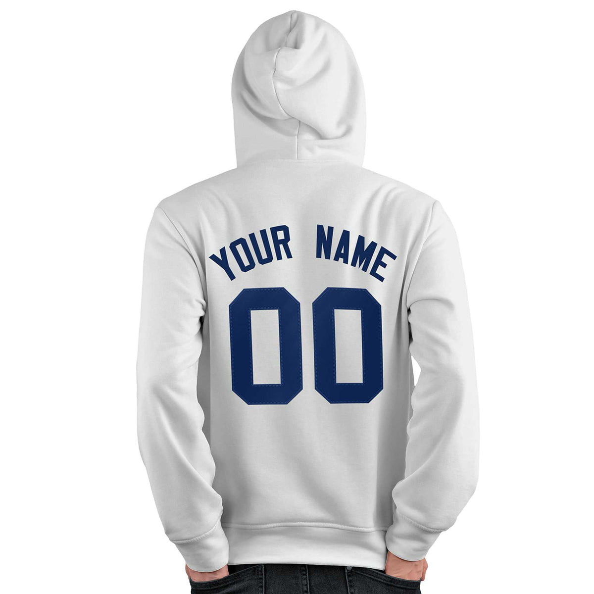 Custom White Navy-Red Classic Style Personalized Sport Pullover Hoodie| KXKSHOP