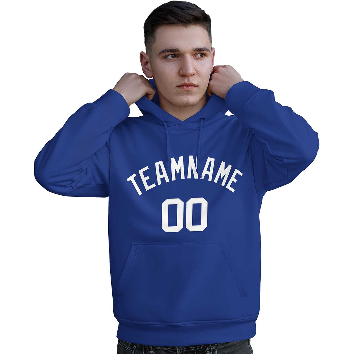 Custom Royal White Classic Style Personalized Sport Pullover Hoodie| KXKSHOP