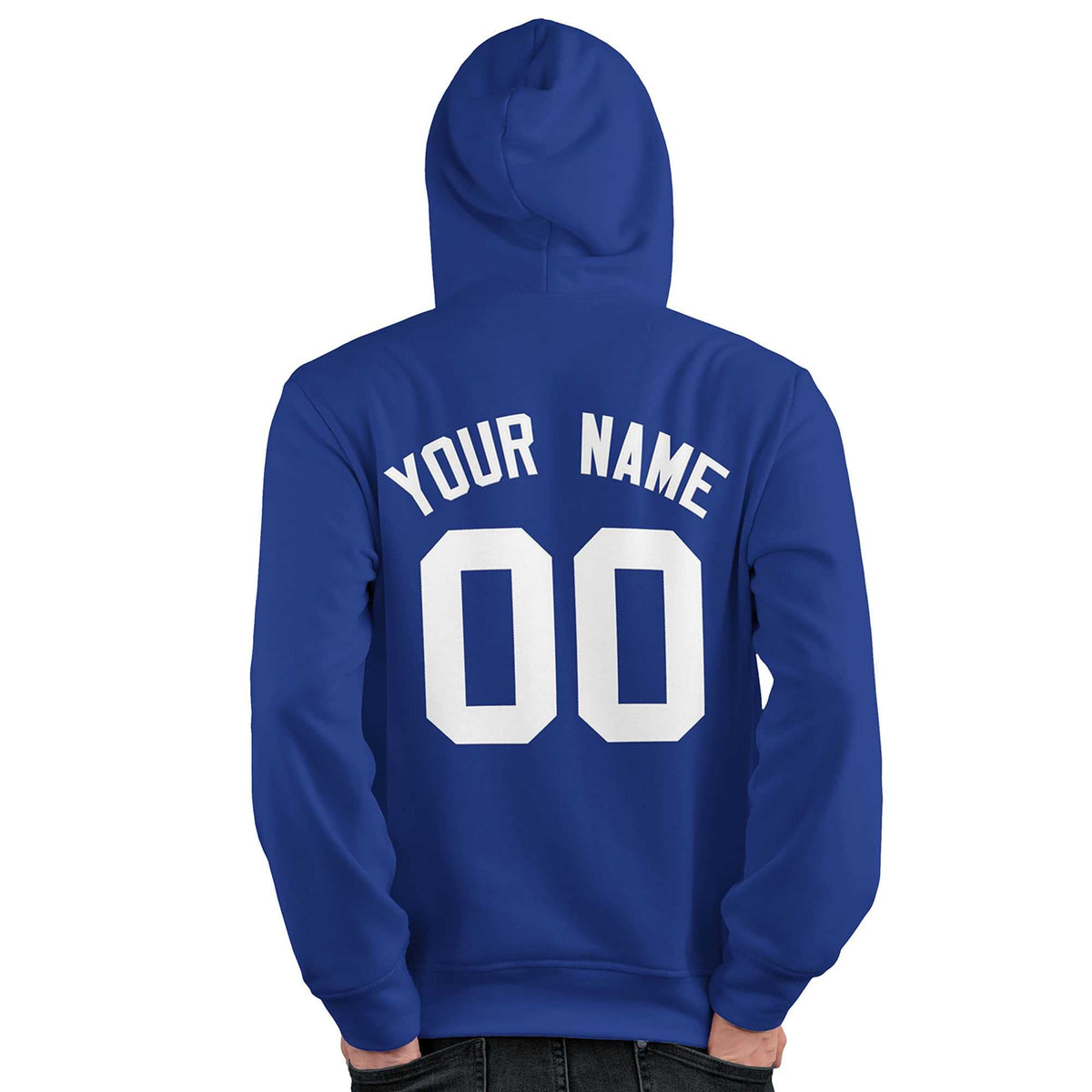 Custom Royal White Classic Style Personalized Sport Pullover Hoodie| KXKSHOP