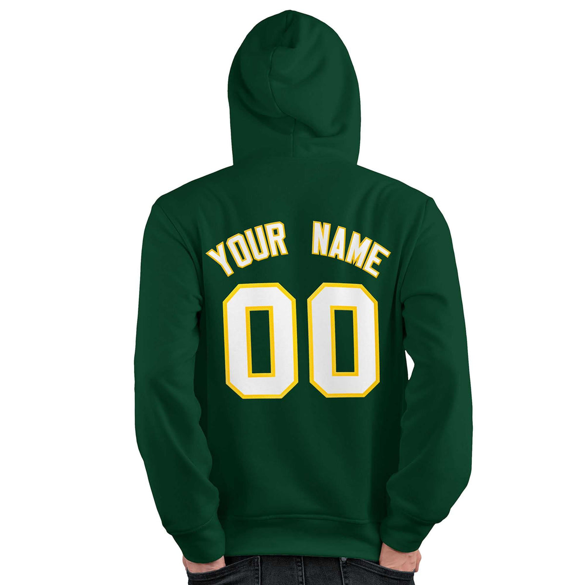 Custom Green White-Gold Classic Style Personalized Sport Pullover Hoodie| KXKSHOP