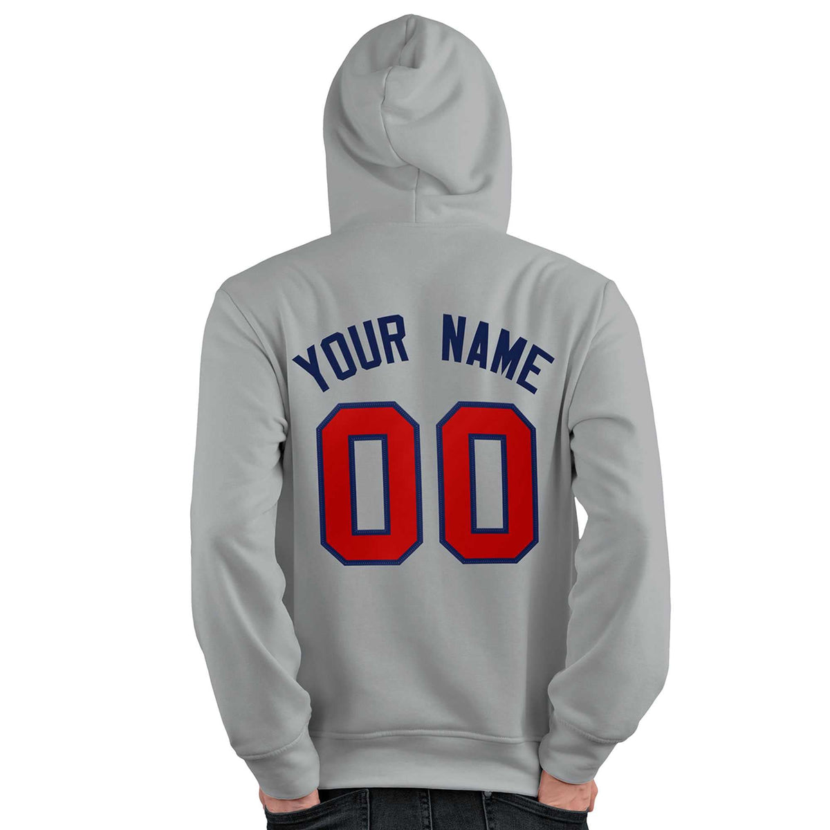 Custom Gray Red-Royal Classic Style Personalized Sport Pullover Hoodie| KXKSHOP