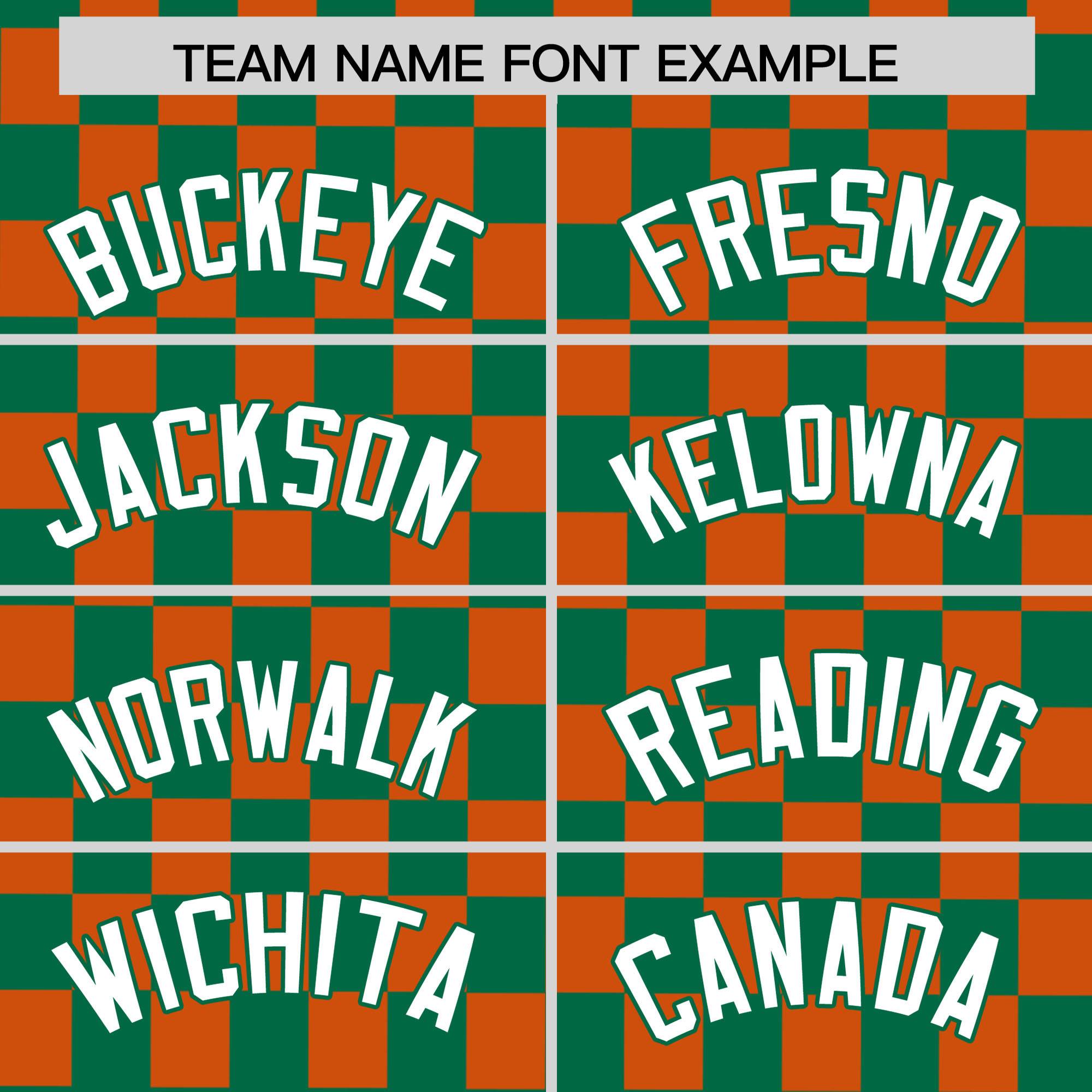 Custom Kelly Green Orange Personalized Plaid Fashion Design Authentic Baseball Jersey