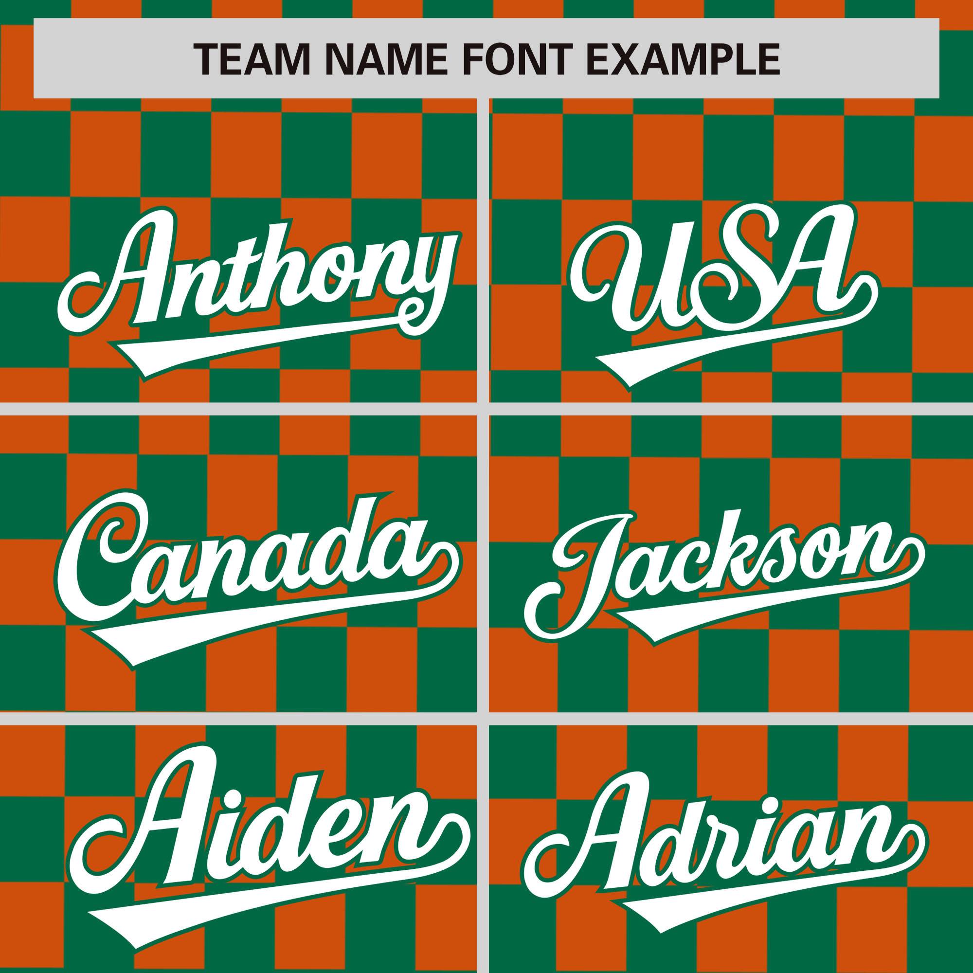 Custom Kelly Green Orange Personalized Plaid Fashion Design Authentic Baseball Jersey