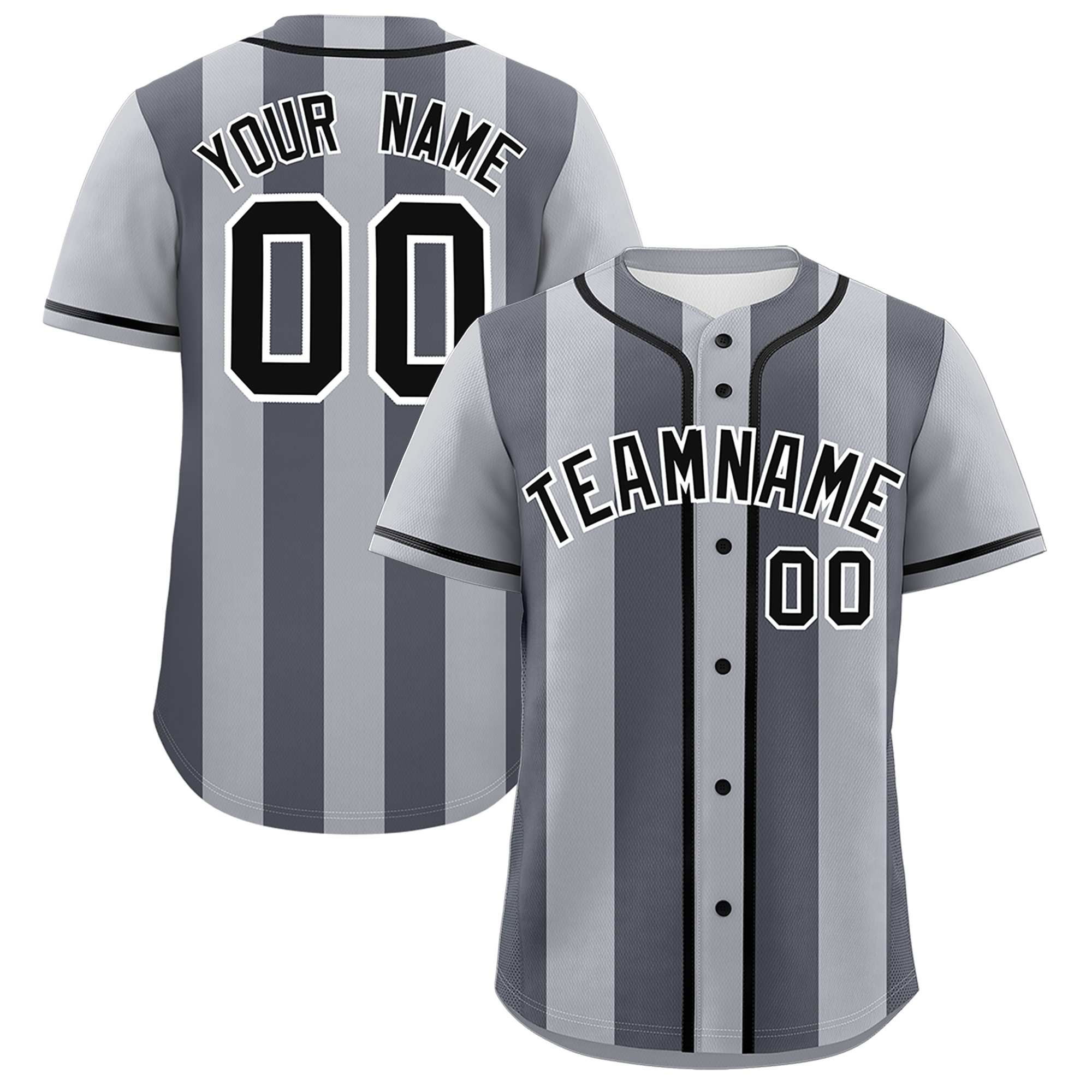 Custom Gray Dark Gray Thick Stripe Fashion Authentic Baseball jersey | KXKSHOP