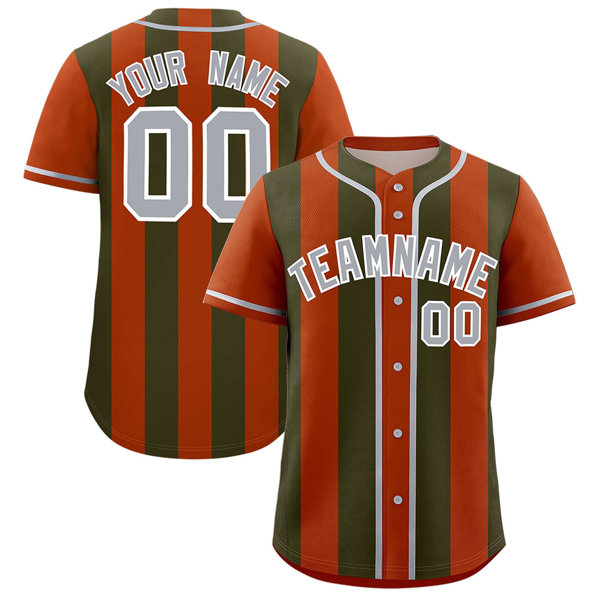 Custom Texas Orange Olive Thick Stripe Fashion Authentic Baseball jersey | KXKSHOP
