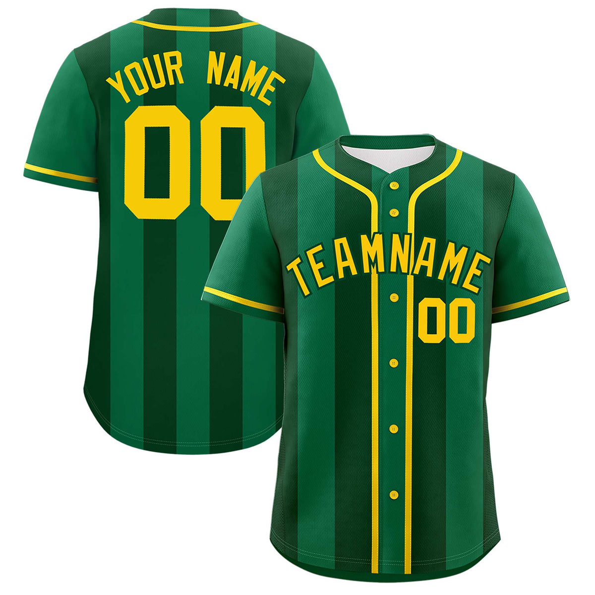 Custom Kelly Green Green Thick Stripe Fashion Authentic Baseball jersey | KXKSHOP